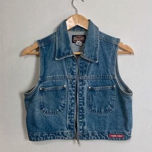 Vintage 90's Denim Vest Crop Top
